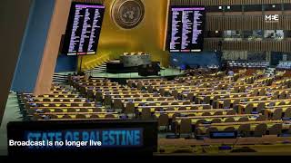 LIVE: UN votes in favour to expanding Palestine's membership