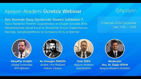 Yeni Normale Geçiş Günlerinde Yönetici Sohbetleri –7: Toplu Yapılarda Yönetim Uygulamaları