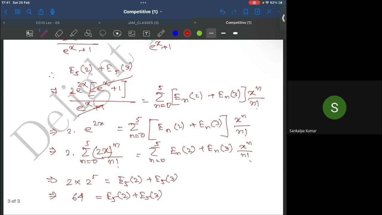 Problem Session on JEST topics Mathematical Methods 25022023 YouTube