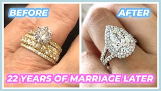 Round VS Pear Shape Diamond | Huge 3ct Pear Shape Halo Ring UPGRADE after 22 Years Together