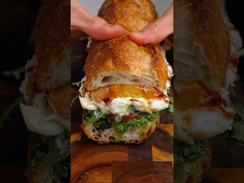Peach Pesto Burrata Sandwich Shorts