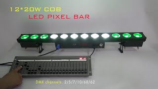 COB LED Pixel Bar Light 12*20W DMX for stage club