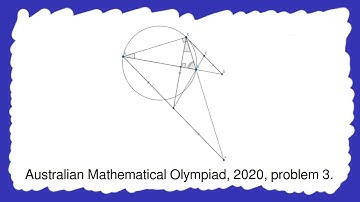 A geometry problem from Australian Mathematical Olympiad, 2020