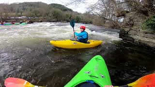 kayaking the River Dee in the Sun
