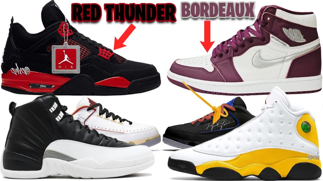 AIR JORDAN 4 RED THUNDER, AJ 1 BORDEAUX, OFF-WHITE AJ 2, AJ 1 ...