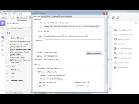 How to make a correction during a PDF accessibility check when it says, Title - failed