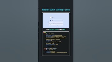 🎯 Radios with Sliding Focus 2025! 💻✨ | Sleek JS Design in 60 Seconds||#shorts #shortvideo #animation
