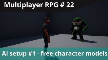UE4 Multiplayer RPG #22 - AI setup #1 - Free character models and