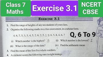 Data Handling - Exercise 3.1। Class 7 Maths Chapter 3.1। NCERT CBSE Class 7। #class7mathsncert