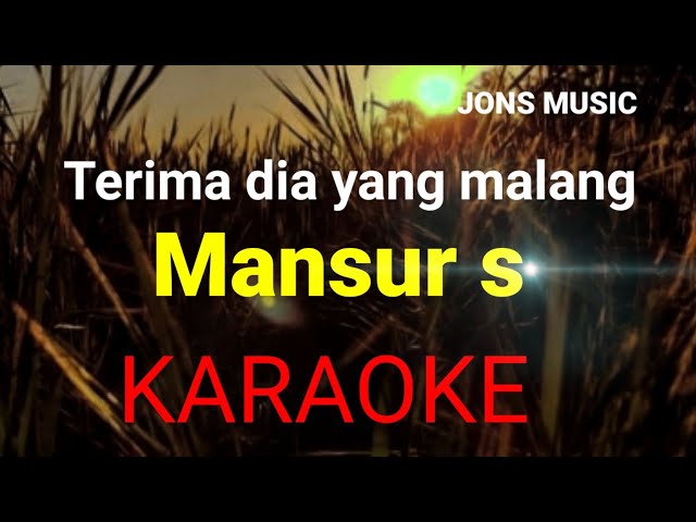 TERIMA DIA YANG MALANG || MANSUR S || KARAOKE DANGDUT class=