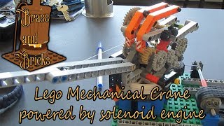 Working Lego Crane - Powered by solenoid engine