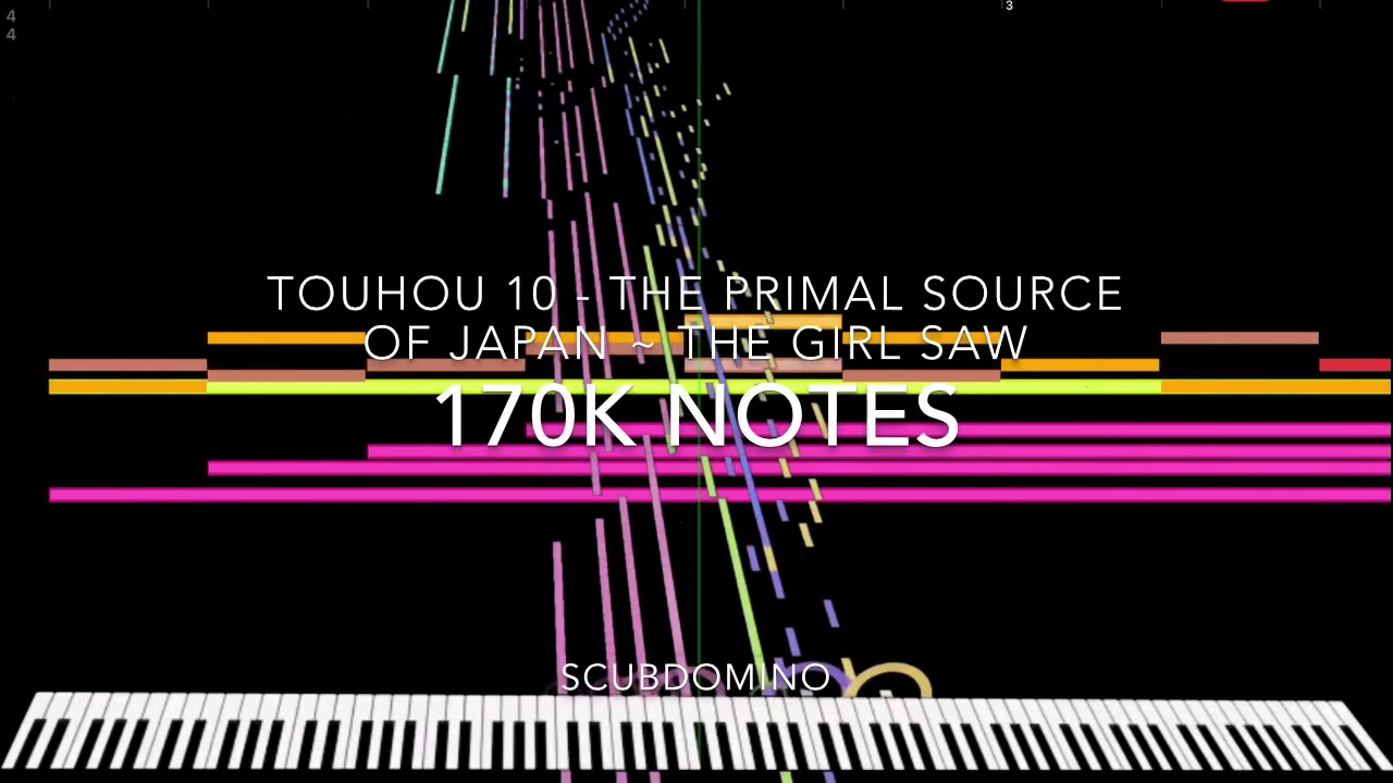 [Black Midi] Touhou 10 - The Primal Source Of Japan ~ the girl saw, 170k Notes, Scubdomino.