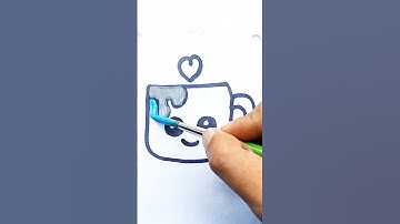 How to draw Cup☕☕ 🤯😱 #art #drawing #youtubeshorts #coloringforkids #easydrawing #satisfied