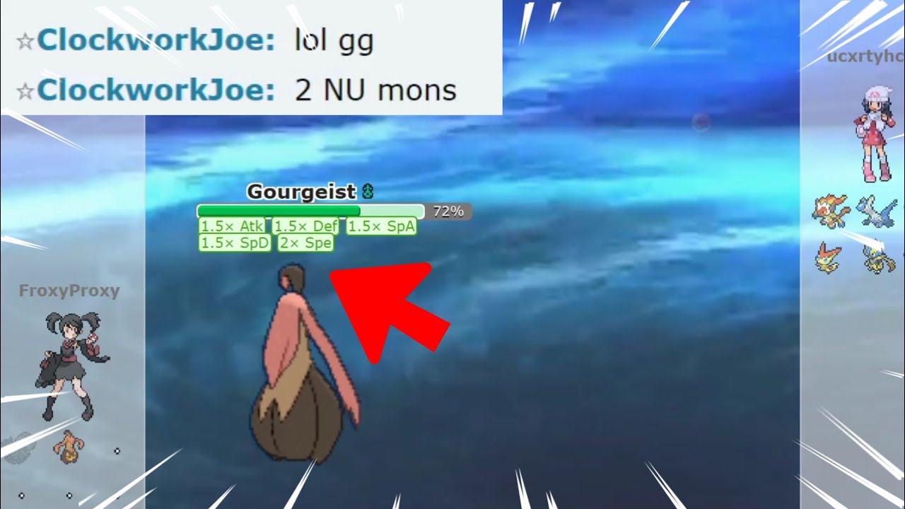 GOURGEIST Sweeps SALTY Noobs in Pokemon Showdown