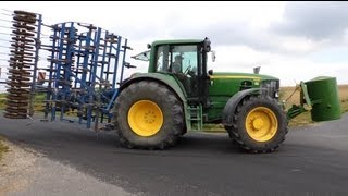 John Deere 6920 & 6930 beim Kalk streuen und grubbern *HD*