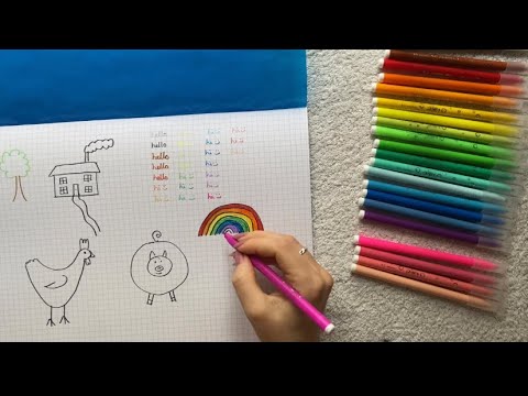 ASMR LoFi felt tip colours 🌈 Tapping, clicky whispers and drawing
