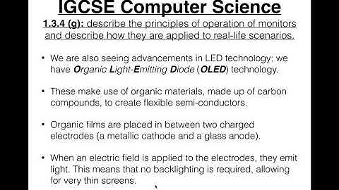52 IGCSE Computer Science Tutorial  1 3 4 g – Monitors