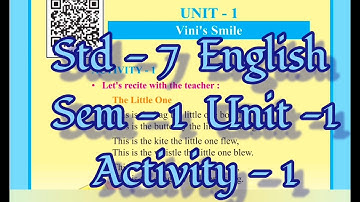 Std 7 English || sem -1 || Unit 1 Vini