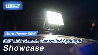 360º Led Remote Controlled Spotlight Search Light For Suv Boat Showcase Led Factory Mart