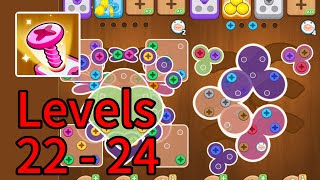 Woodle Screw Jam- Nuts & Bolts - Gameplay Walkthrough Levels 22 - 24 ( iOS, Android )