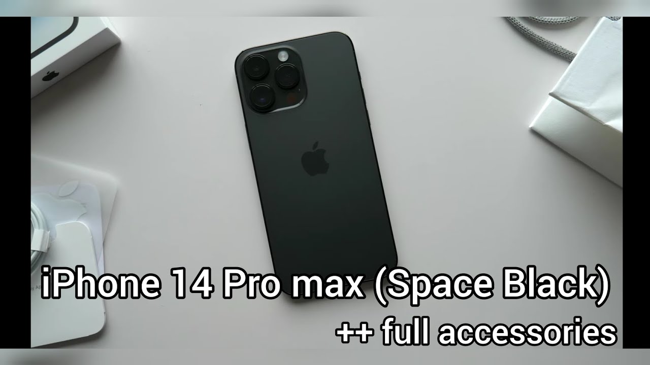 Unboxing iPhone 14 Pro Max Space Black + Case Screen Protector ...