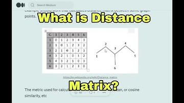What is Distance Matrix?