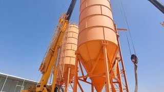 Xcmg 50Ton Mobile Crane| lifting Cement silo |Heavy lifting Equipments #shorts