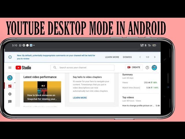 How to open  studio desktop mode on mobile 2023