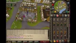 Shrug in Catherby bank  Yawn before you talk to me  Equip a maple longbow, green d'hide chaps and an