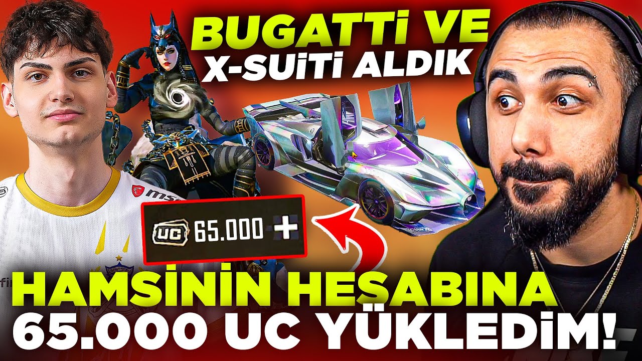 HAMSİ EVİMİ BASTI!! 😱 HESABINA 65.000 UC YÜKLEYİP BUGATTİ VE X-SUİT'İ ALDIK!! | PUBG MOBILE