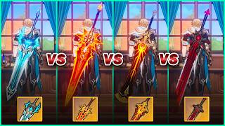 Varka 5 Weapon Comparison Signature Vs Beacon Vs Wgs Vs Thousand Suns Genshin Impact