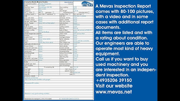 Heavy Machinery inspection checklist, what data it should contain