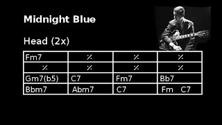 Midnight Blue (Kenny Burrell) Backing Track (+TAB) chords