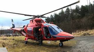 AW109 Helicopter Startup And Takeoff