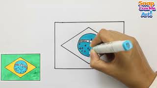 How To Draw The National Flag Of Brazil Step By Step