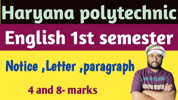 Haryana polytechnic 1st semester English important questions  #education #hsbte #hsbtepolytechnic
