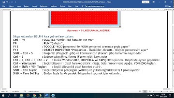 05-Delphi 7 Form Özellikleri ve Olayları