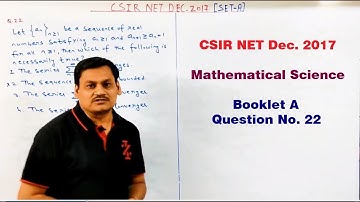 CSIR NET Dec. 2017 Mathematical Sciences Booklet A-Question No. 22