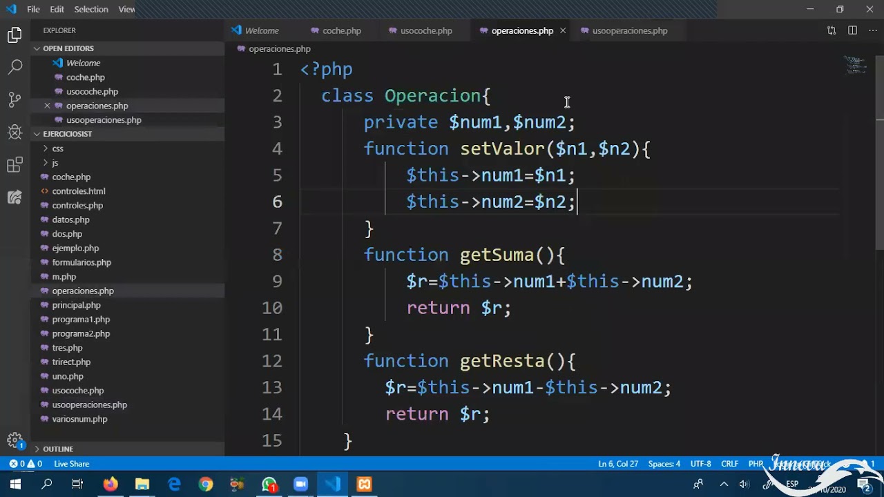 23. PHP: Clase y constructor 1/2 (POO)