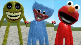 Huggy Wuggy vs Elmo vs Roblox Innyume Smiley's Stylized Nextbot in Garry's Mod!