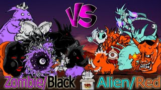 Battle Cats  Zombie/Black VS Alien/Red