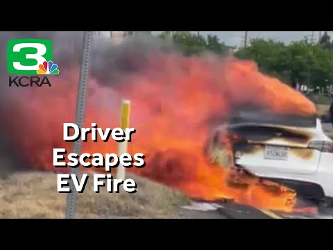 Elk Grove father says he grateful to be alive after Tesla catches fire near Highway 99