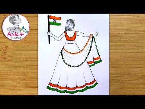 Republic Day Drawing With 10 Rs Crayon - YouTube