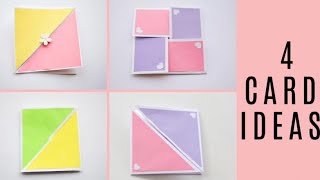 4 Easy Card Making Ideas | How to make Scrapbook Cards | Surprise Card Ideas for Scrapbooks