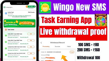 Wingo App Live withdrawal | Rupee Rush Jaisa App | Wingo New SMS Task Earning App | Wingo Withdrawal