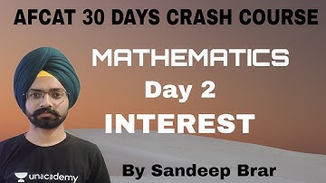 AFCAT mathematics 30 days crash course Interest 2nd class | By Sandeep Brar