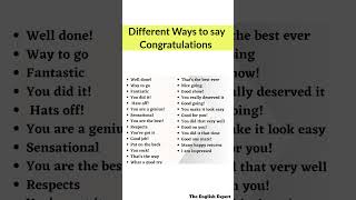 Different Ways to say Congratulations | #congratulations #englishgrammar #trending