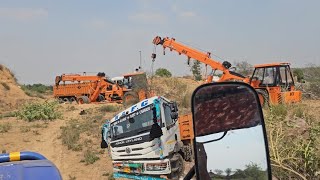 Ashok Leyland 5525 AVTR got stuck in Sand 😮|Rescued by 2 Hydraulic Cranes|@sohillkhansk #mgfcgroup