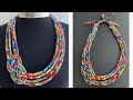 💖DIY Beautiful 4 Layers Infinity Knot Chunky Statement Fabric Rope Choker Necklace | Bib Necklace