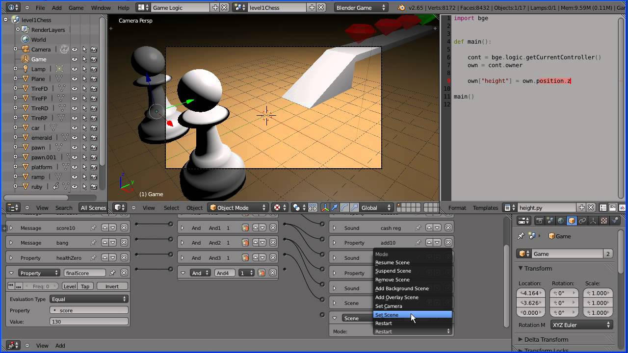 Blender 2.6 Tutorial - Car Drive Around Collecting Game Part 6 Creating ...